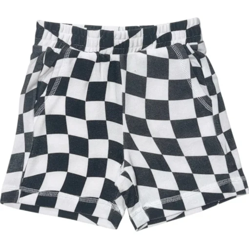 BOY CHASER KIDS Bottoms | Checkered-WAVY CHECKERED SHORTS