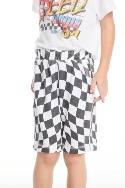 BOY CHASER KIDS Bottoms | Checkered-WAVY CHECKERED SHORTS